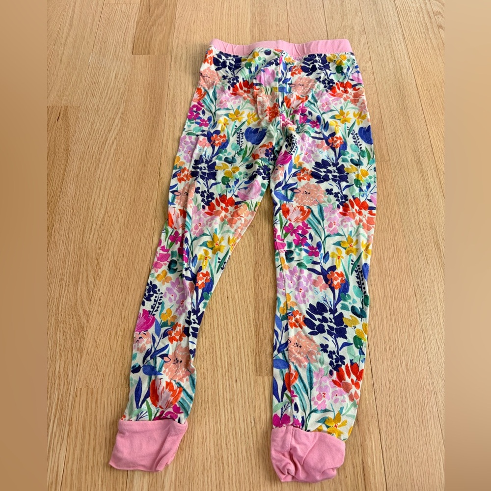 Little Sleepies Bamboo Pajama Pants 3T Floral Toddler Pink Cuff PJ Bottoms - Picture 3 of 3